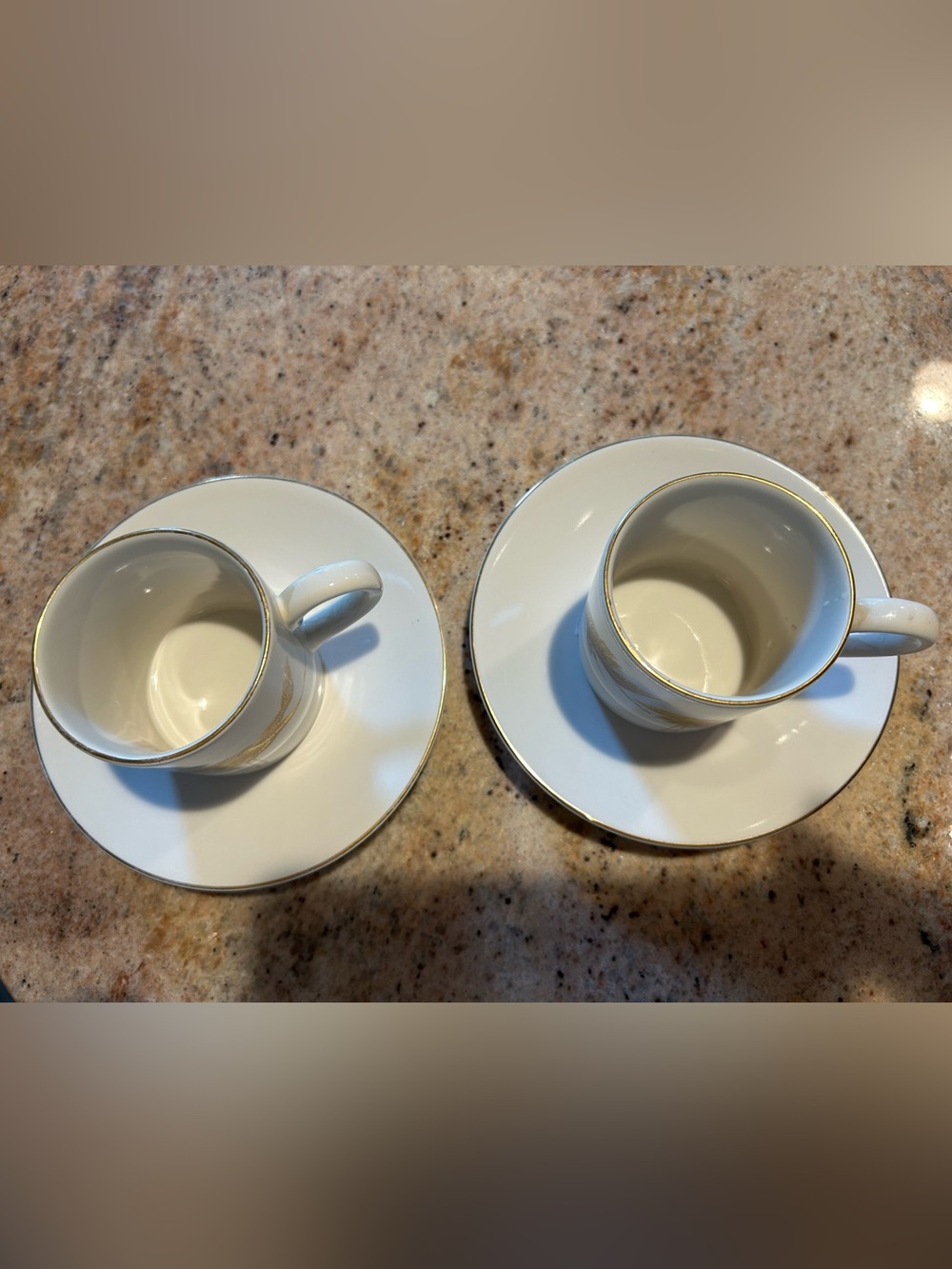 Porcelain Espresso Demitasse Cup Saucer Set 22K Gold Flying Cranes Otagiri Japan - Picture 12 of 16